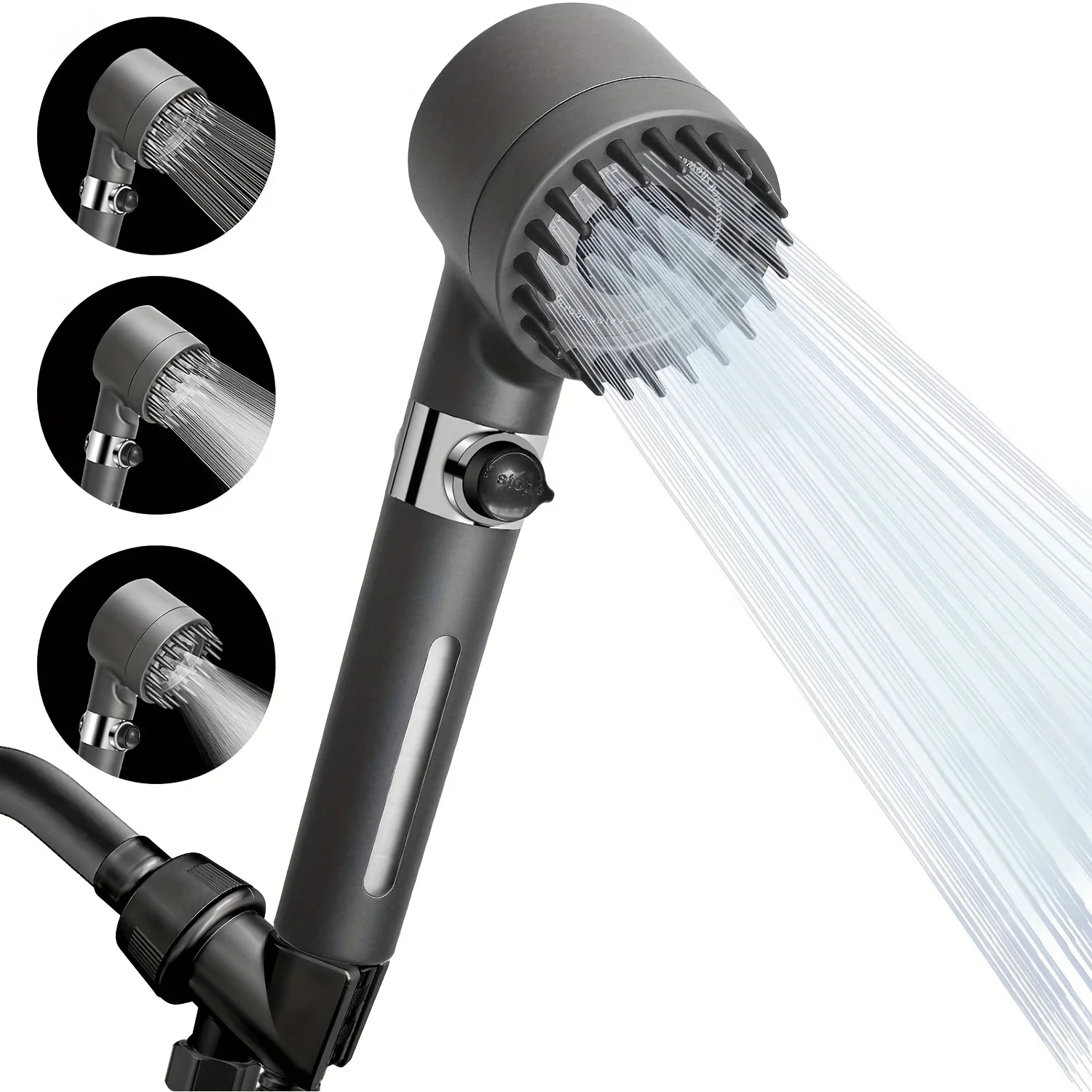 High Pressure Shower Head Scalp Massager and Shampoo Brush