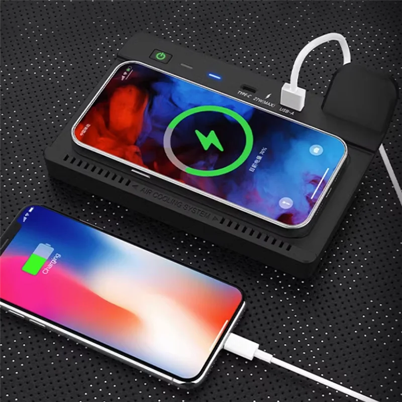 

AX94-Black Car Wireless Charger For VW Tavendor 2023 Accessories 15W Fast Phone Charging Plate Adapter Interior Modification