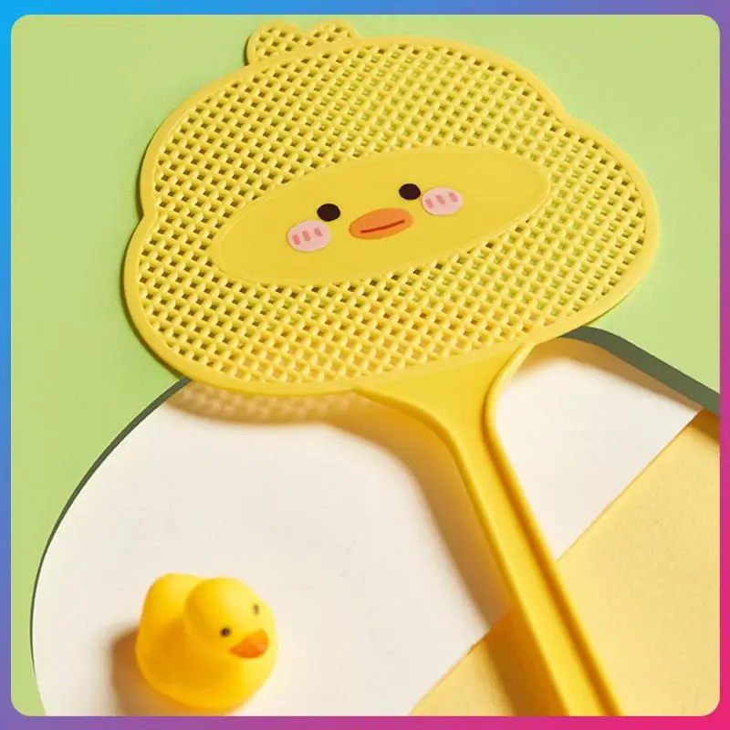 Household Fly Swatters Cute Cartoon Little Mango Yellow Duck Styling Design Lengthened Handle Thickened PE Mosquito Swatter