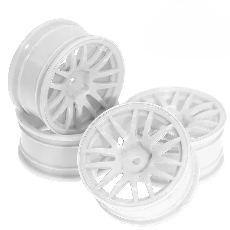 4pcs 52mm 1/10 Scale RC Drift Car Wheels (Rims) for Tamiya XV02 TT02 Sakura D5 MST RedCat - Lightweight Upgrade Plastic Hub Set