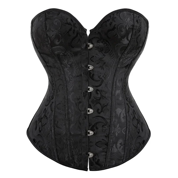 

Women Jacquard Overbust Corset Top Sexy Bustier Burlesque Lace Up Body Shaper Gothic Vintage Slim Korset Lingerie Plus Size