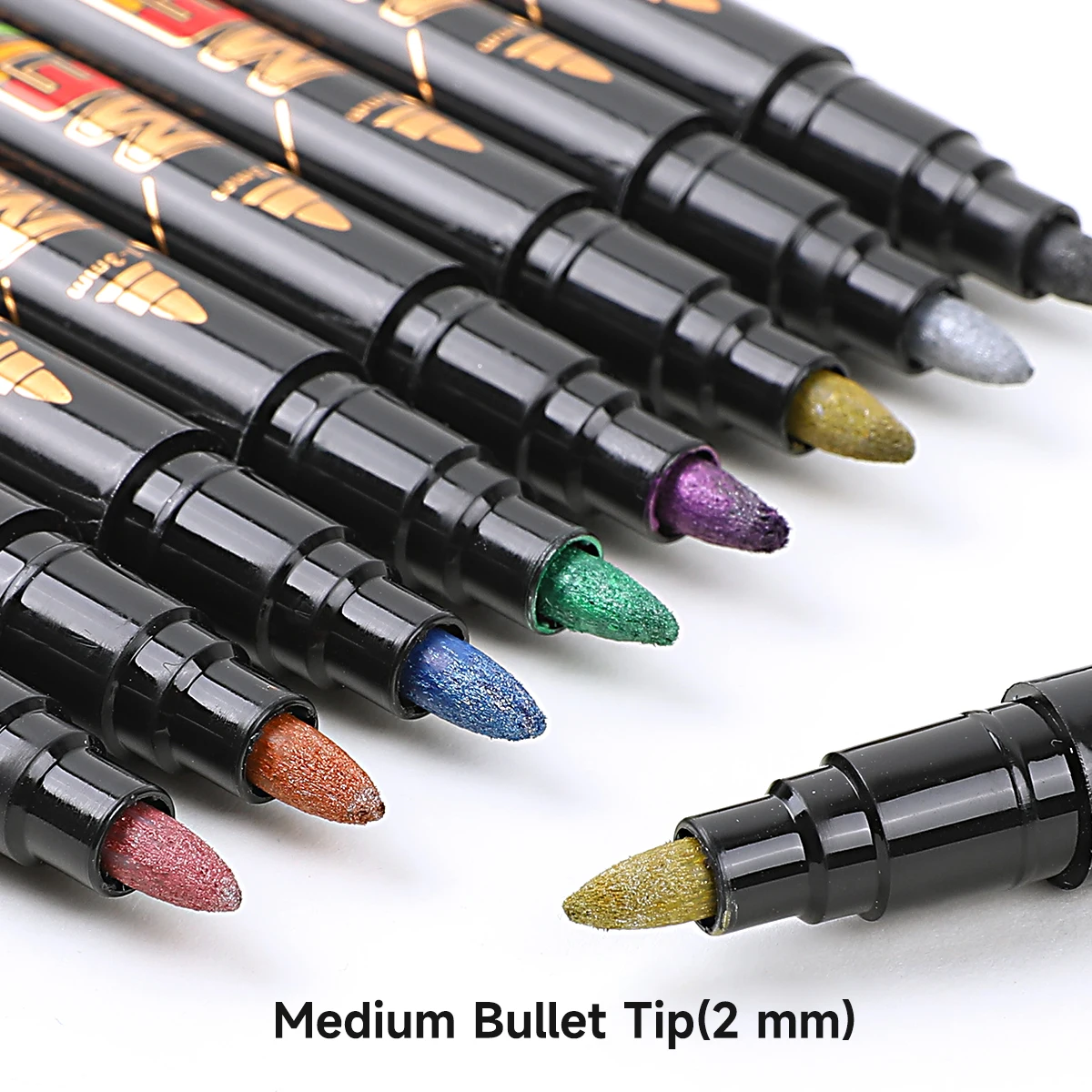 8/12pcs Metallic Markers Pens, Medium Tip Metallic Markers for Card Making,Painting, Scrapbook Crafts, DIY Photo Album