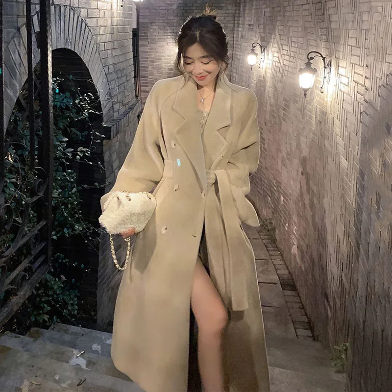 

Temperament Celebrity High End Plush Coat 2023 Autumn And Winter New Korean Version Fashion Slim Fit Versatile Woolen Coat Women