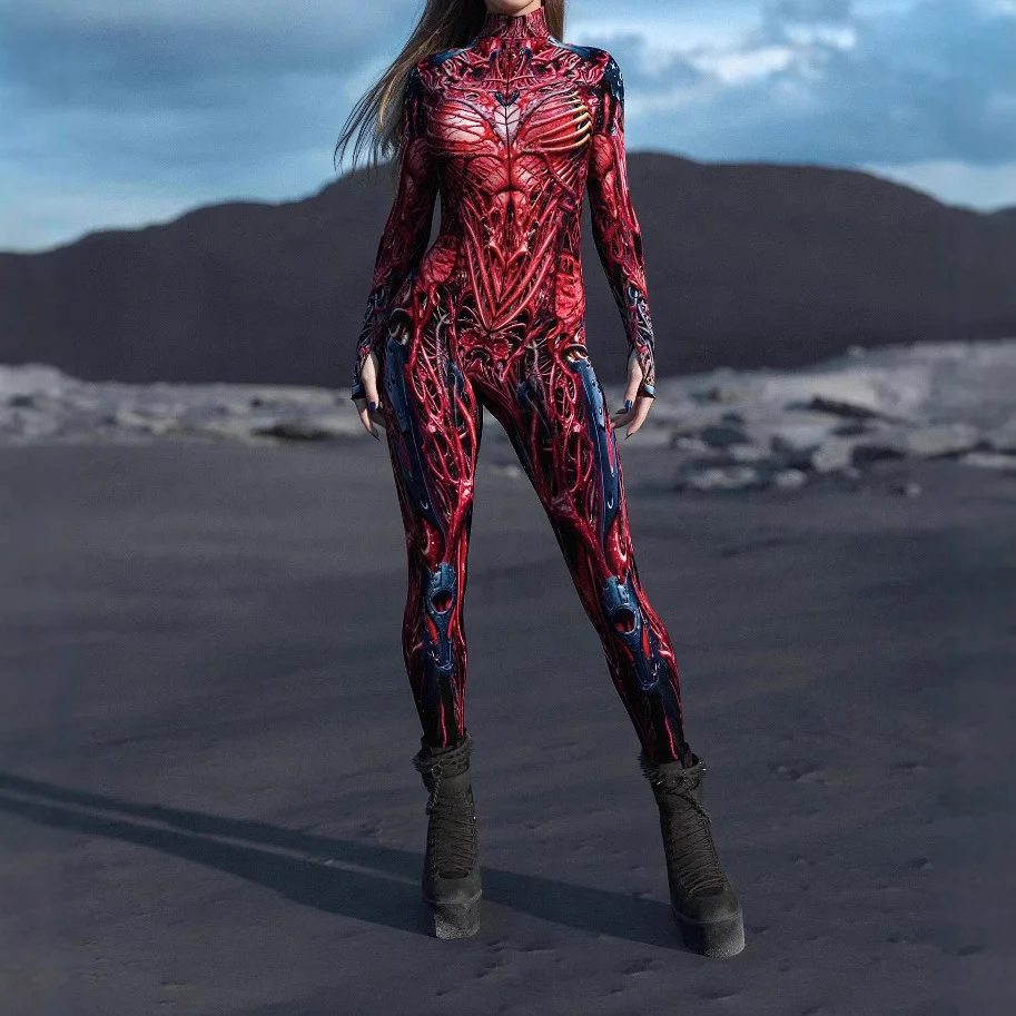 

[You're My Secret] Halloween Cosplay Costume Cyberpunk Muscle Monster Armor Bodysuit Party Show Holiday Stage Catsuit Rave