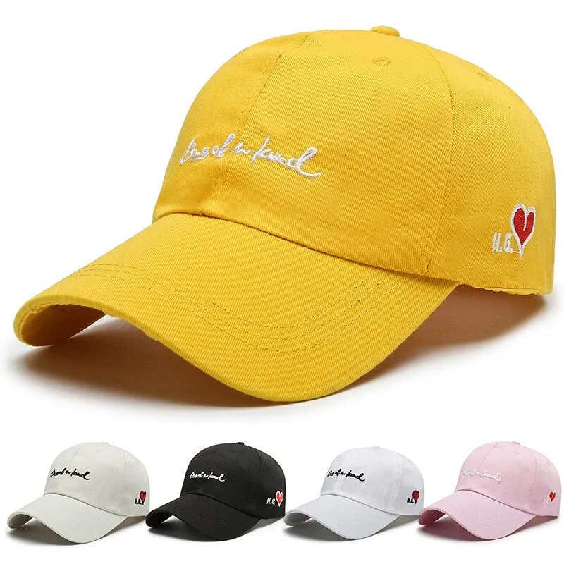 Love Embroidery Polyester Cotton Baseball Hat Women\'S Spring, Summer And Autumn Student Casual Korean Version Caps Men\'S Outdoor