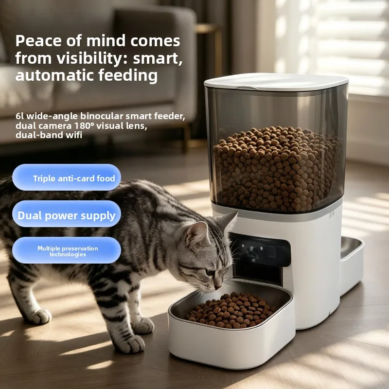 Cross-border Best-selling Smart Automatic Pet Feeder App-controlled Remote Feeding With Camera For Dogs And Cats