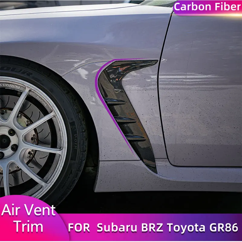 

Carbon Fiber Side Air Vent Trims Cover for Subaru BRZ Toyota GR86 Coupe 2-Door 2022 2023 Car Flaps Canards Fins Apron Body Kits