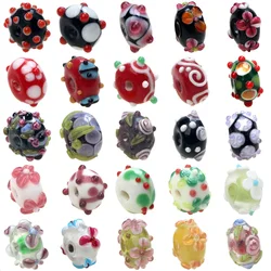 Retro Style Engraving Flower Pure Handmade Lampwork Glass Beads For Crafts Charm Bracelets/Earring/Necklace DIY Jewelry Making