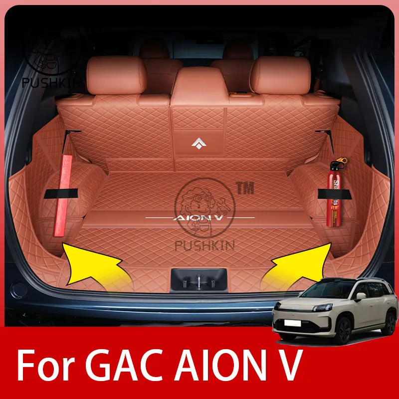 

Car Trunk Mat Pad For GAC AION V 2025 2026 Car PU leather Waterproof Car Rear Trunk Mat Floor Liner Carpet Interior Protective