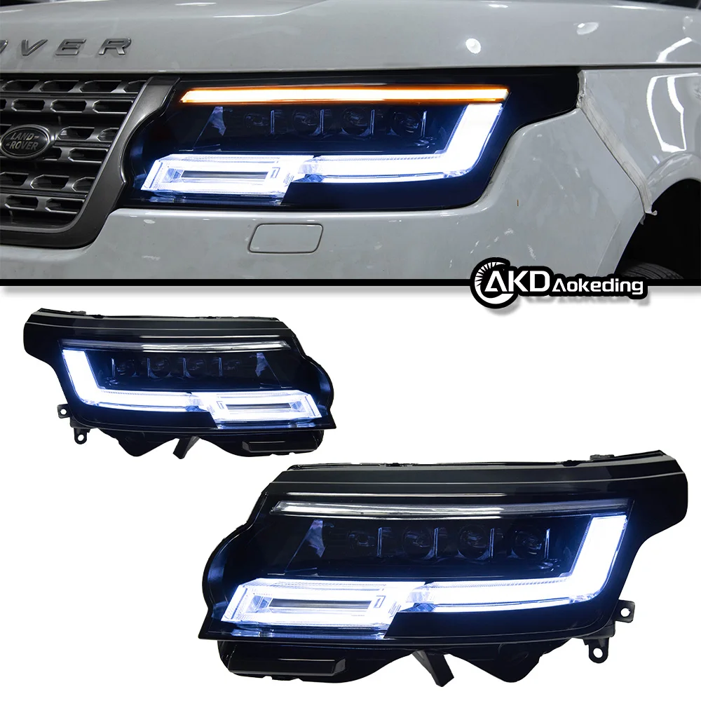 AKD Car Lights for Range Rover LED Headlight Projector Lens 2013-2017 Land Rover Head Lamp DRL Dynamic Signal Auto Accessories