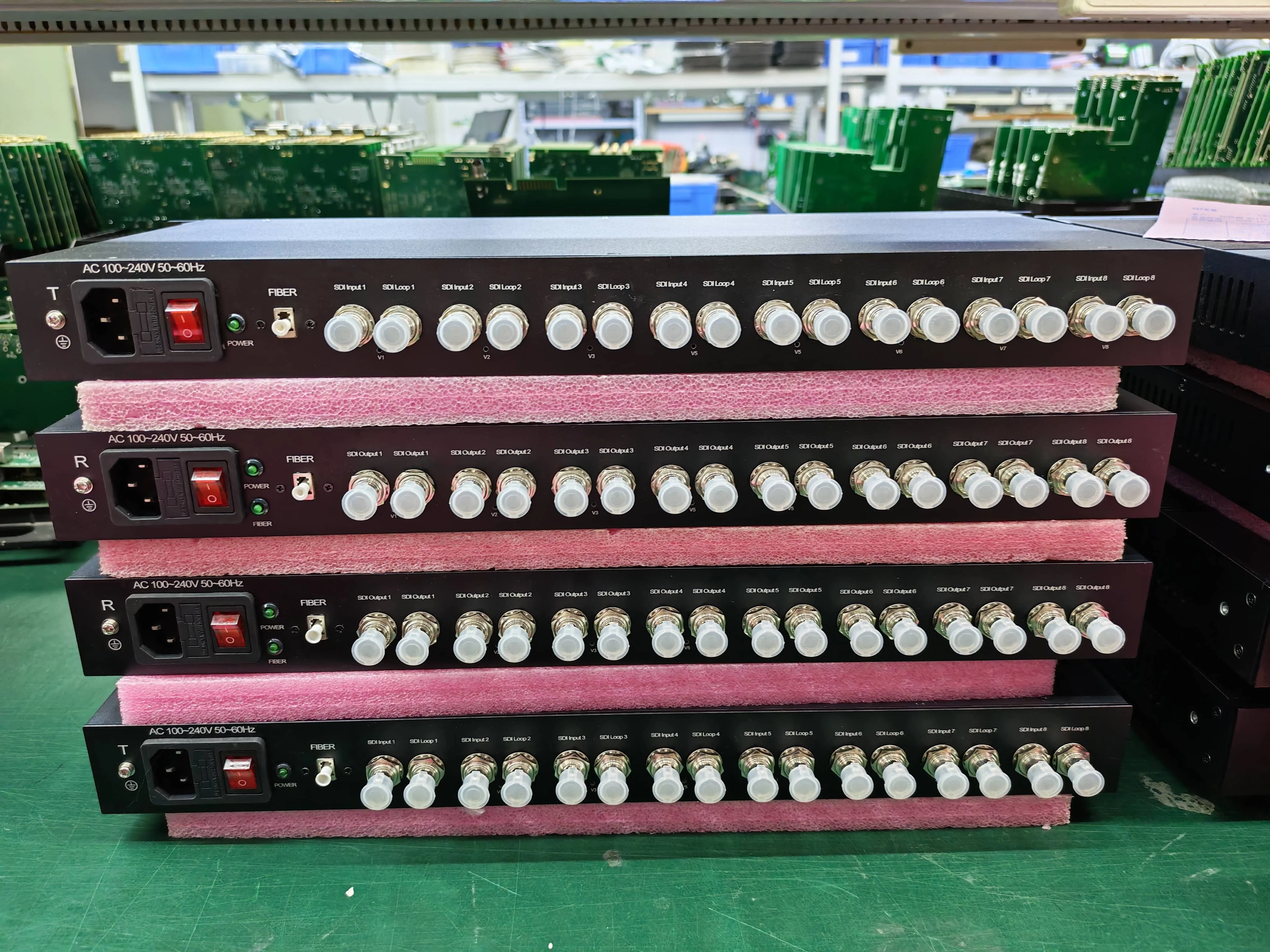 

8 Channel 3G SDI In with Loopout Fiber Optic Converter Pathological Patterns