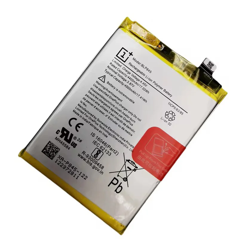 100% High Quality Replacement Battery For OPPO ONE PLUS 1+Nord CE BLP845 4500mA Large Capacity Built-in Batteries