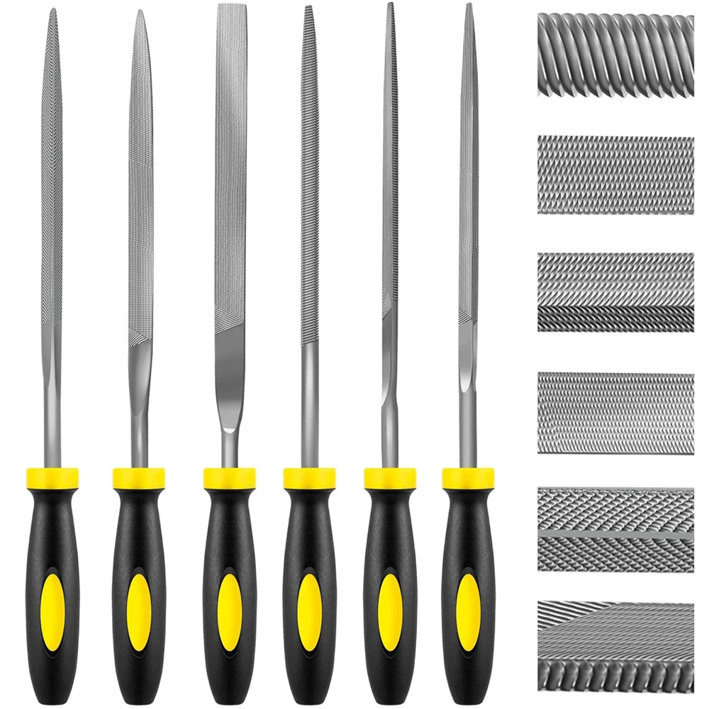 

5/10PCS Needle File Set High Carbon Steel File Set Non-Slip Handle Hand Metal Tools for Wood Plastic Model Jewelry and DIY