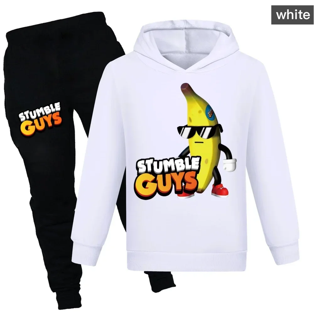 New Autumn Games Stumble Guys Tracksuit Boy Cartoon Clothing Children's Clothing Hooded StumbleGuys For Baby Boys Outfits Sets