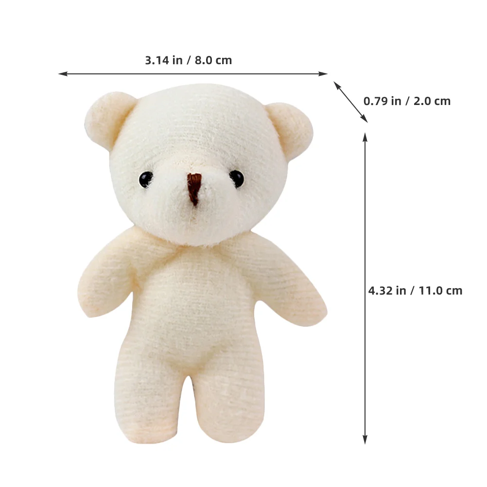 15 Pcs Bear Pendant Stuffed Plush Toy Hanging Mini Figurines Tiny Bears Pp Cotton Portable