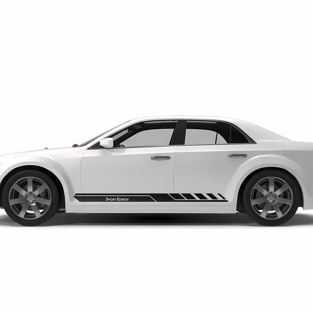 2pcs Decal Sticker Rocker Panel Side Racing Stripes Sport Edition for Chrysler 300 2011-2018