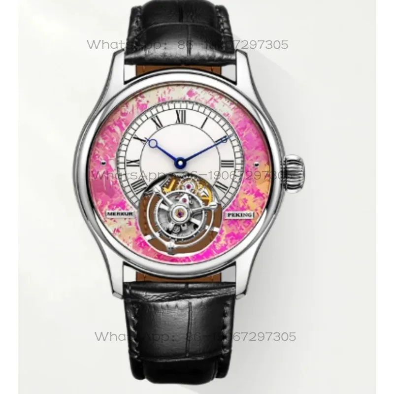 

Belt Round Fashion Trend Tourbillon Mechanical Men's Watch Domestic Waterproof Color Dial