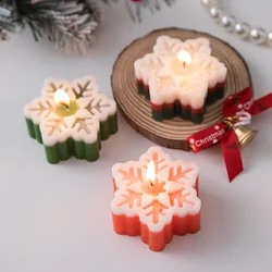 New Christmas Snowflake Aromatherapy Candle Hand-Made Romantic Atmosphere Creative Home Desktop Decorations With Gifts Ornaments