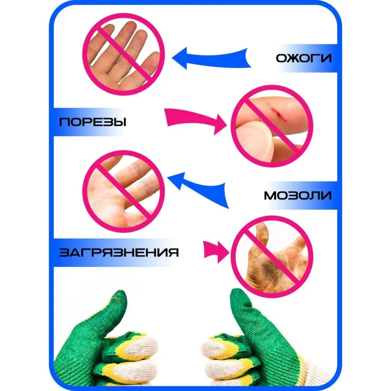FC-[IANC-AB01] Work Gloves With Double Latex Coating - 10 Pairs, Durable