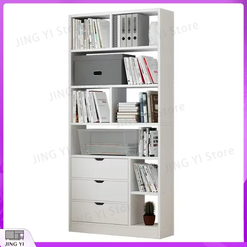 

Creative Modular Bookcase Bookshelf for Students Office Home Study Room Storage Cabinet with Adjustable Shelves Metal Wood