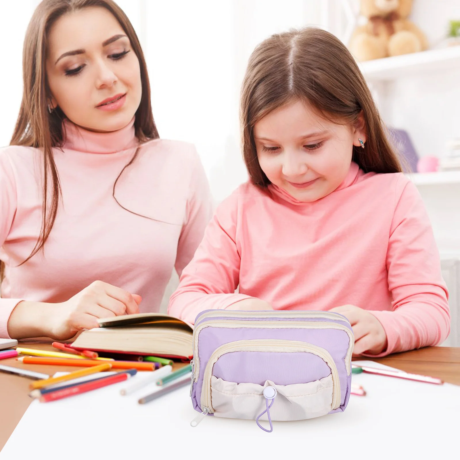 

Stylish Large Pencil Case with Zipper Multi Pocket Pen Pouch Organizer for Stationery Travel Essentials