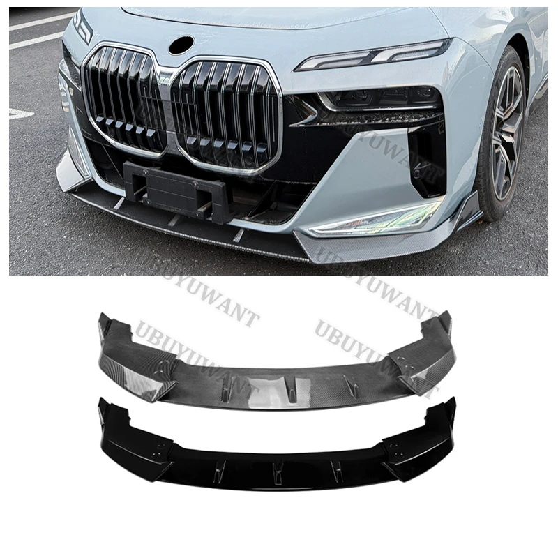 For BMW 7 Series i7 G70 G73 2023+ Front Bumper Lip Spoiler Splitters Body Kit Aprons Cover Guard Trim