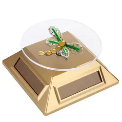 Solar Jewelry Display Stand 360 Degrees Rotation Jewelry Packaging Revolving Platform Display Base Showcase