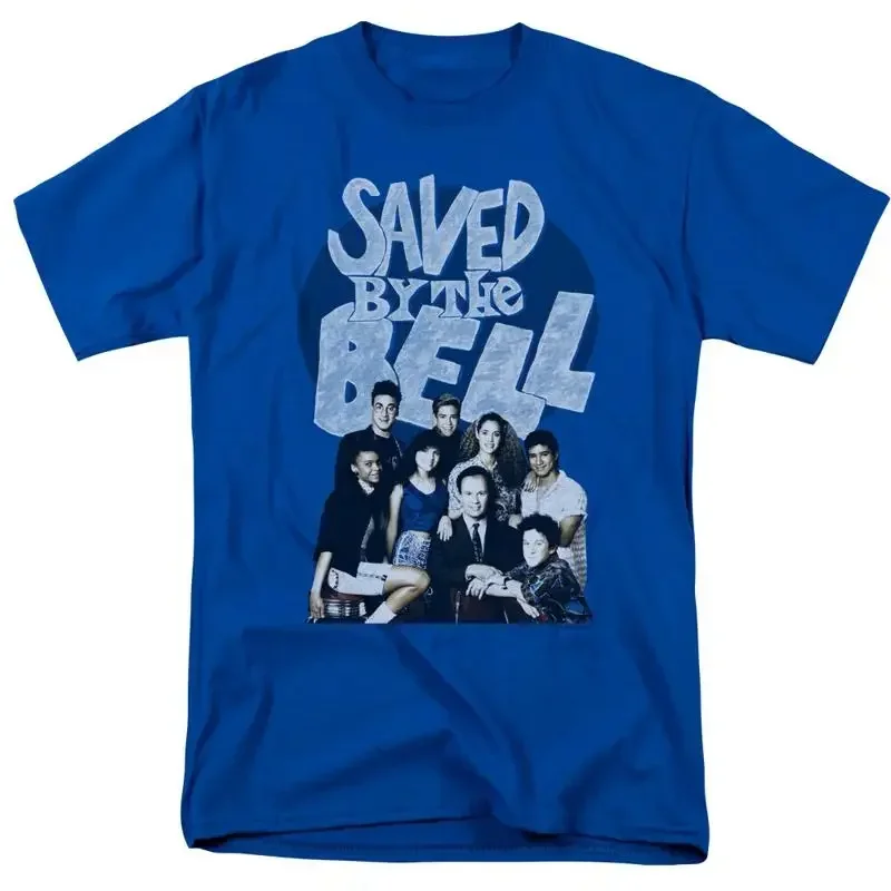 Saved By The Bell Retro Cast T Shirt Mens Licensed Classic TV Royal Blue