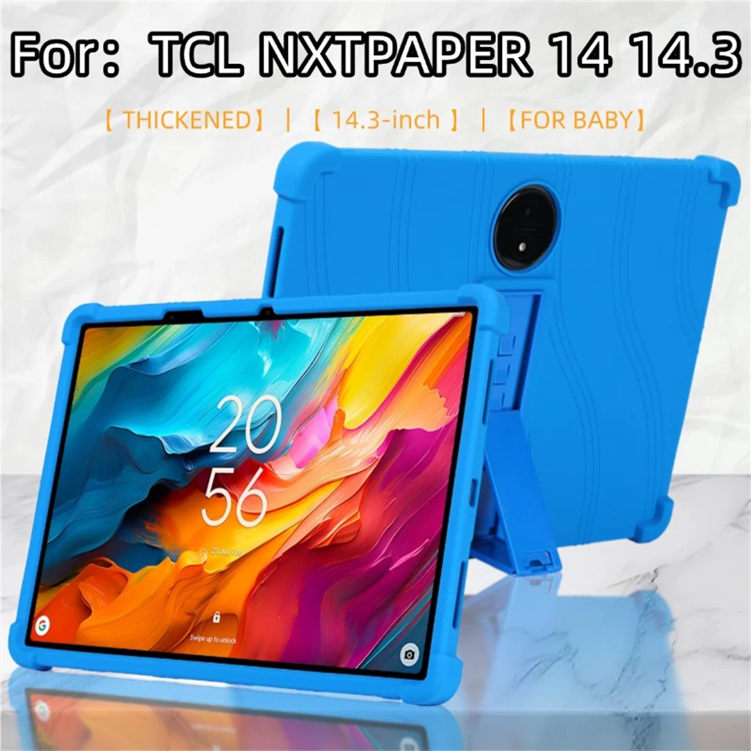 

Multi Color Silicone Case For TCL NXTPAPER 14 14.3 Inch Shockproof Hidden Stand Kids Friendly Full Protection Cover for tcl