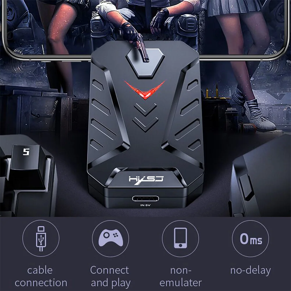 محول ماوس لوحة المفاتيح السلكية محول ماوس ألعاب الهاتف المحمول محول ألعاب سلكي USB لنظام PUBG Android