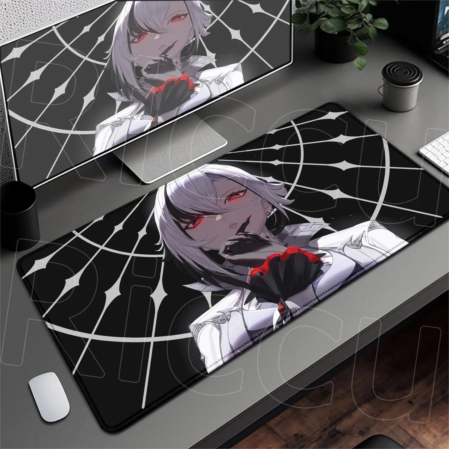 

XXL Gaming Genshin Impact Mouse Pad Anime Cute Arlecchino Office Desk Mat Large Non-slip Rubber Keyboard Carpet Computer Playmat