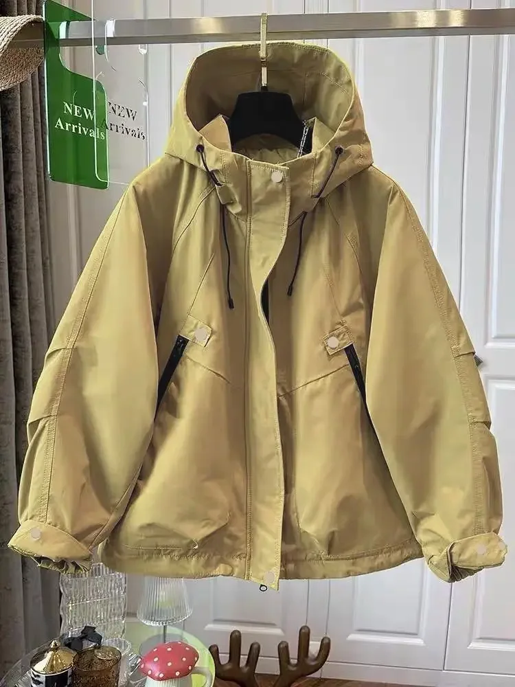 

Spring and Autumn European Fashion Women's Jacket Commuter Hoodie Oversized Windproof Jacket