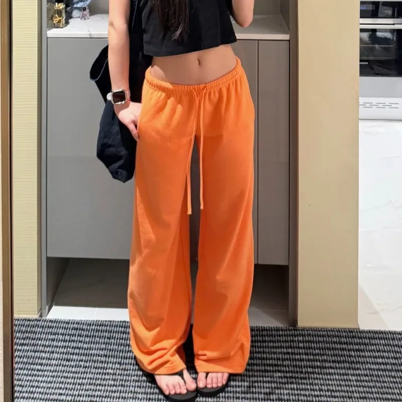Deeptown Women Sweatpants Casual Y2k Low Rise Black Gray Baggy Sports Trousers Classic Basic Wide Leg Joggers Harajuku Fashion