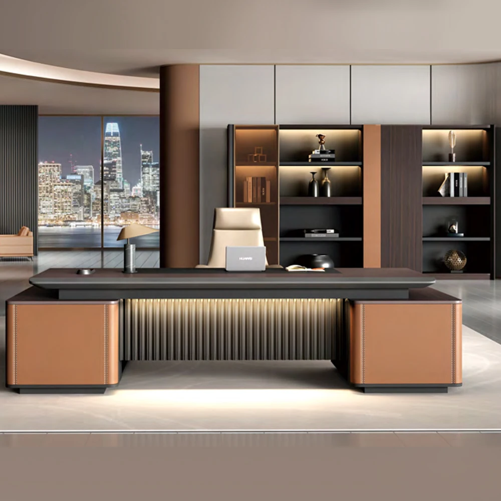 

Furniture Factory Direct-sale Customized High-end Modern L-shaped CEO Director boss Desk and Manager Office Desk