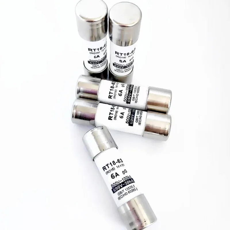 A02M-For Industrial Applications 5 Pcs 6A Fuse GG Cylindrical 10X38mm With 100Ka Breaking Capacity
