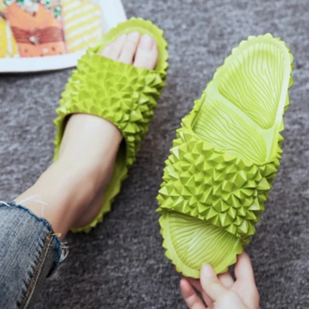 عارضة مضحك الإبداعية دوريان النعال البلاستيكية المضادة للانزلاق الشقق النعال النساء بحر أحذية الشرائح الصنادل الشاطئ #4