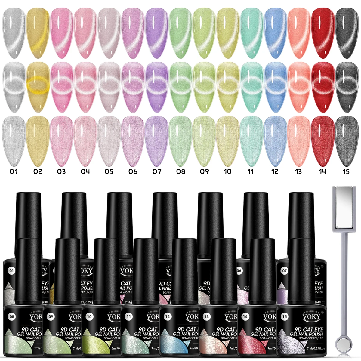 1 Stück Cat Eye Gel-Nagellack – Salonqualität, langanhaltende Formel, geeignet für Nagelstudios und DIY.