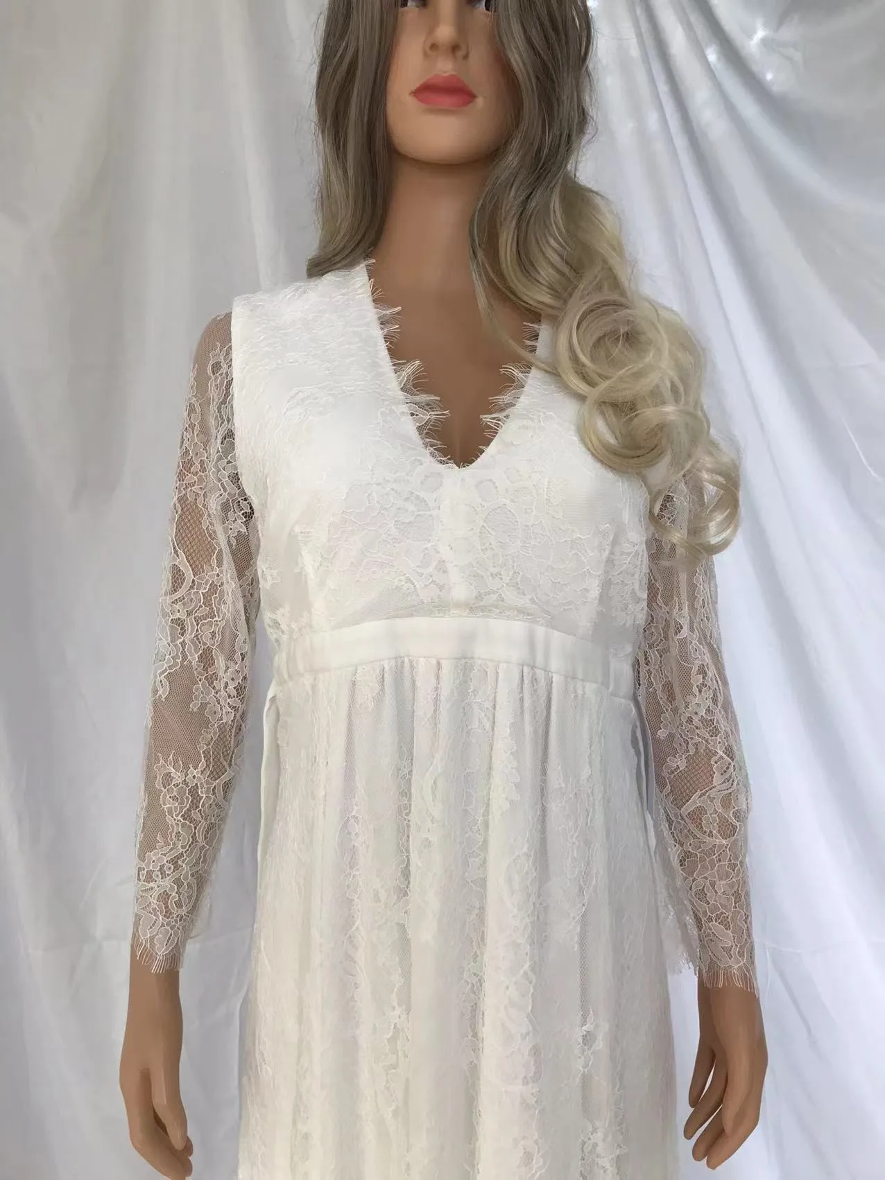 Instock Now Stock Sample Cleanrance Long Sleeves V Neck Wedding Dresses Size38 bridal boho dresses