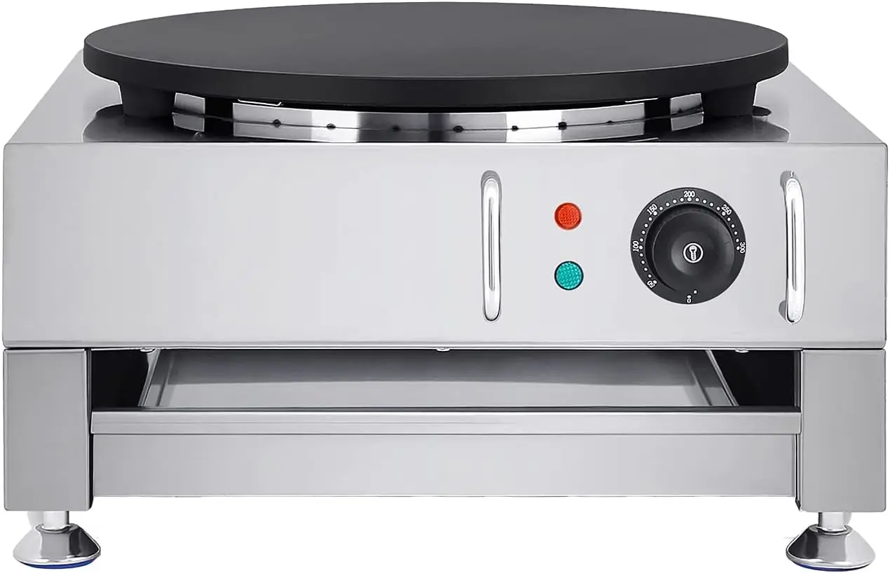 Crepe Maker 16 Inch Large Pancake Machine Crepes Griddle With Wooden Spreader And Spatula