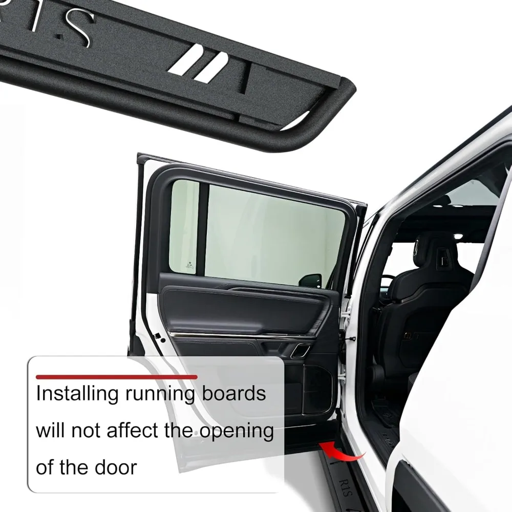 2 Stück Trittbretter für R1S Türseitenschritte, kompatibel mit Rivian R1S 2025 Nerf Bars Pedal für Rivian Außenzubehör (mit
