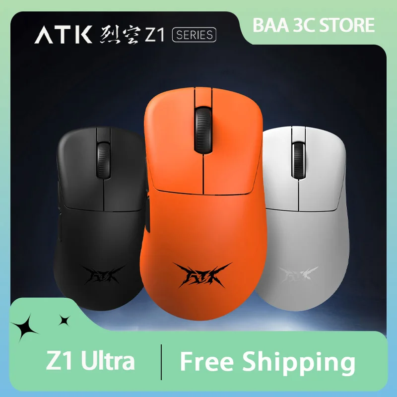 

ATK Z1 Ultra Wireless 8K Gaming Mouse Dual Mode PAW3950 Ultra Smart Speed WirelessPolling Rate Low Latency 42000DPI Gaming Mouse