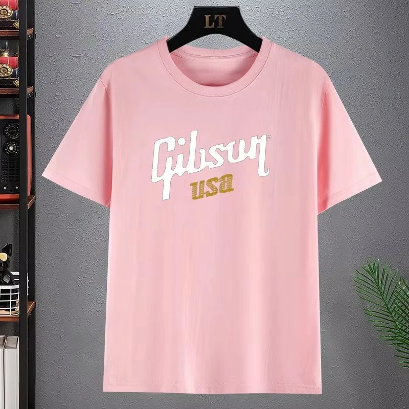 2025 nueva camiseta Gibson USA, camiseta de secado rápido, camisetas de talla grande, camiseta de secado rápido, ropa estética, camisetas lisas para hombres