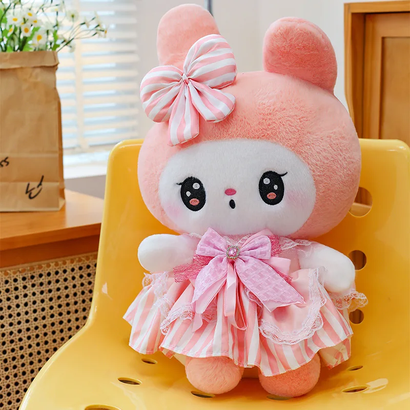 Sanurgente-Oreiller en peluche Kuromi Butter pour enfants, nœud en diamant, jouet en peluche doux, mélodie Kawaii, décoration de chambre, cadeau d'anniversaire, nouveau