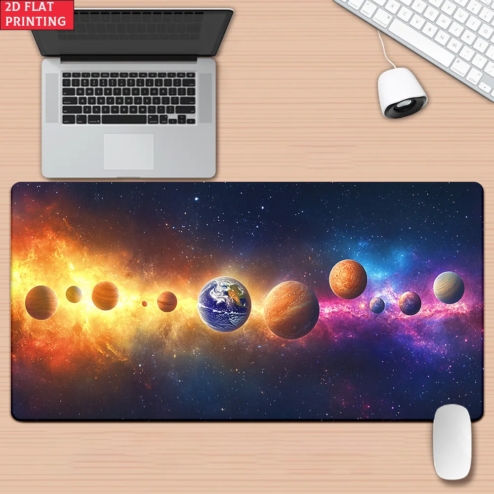 Galaxy 2D Flat Pattern Pad Iron Art Desk Mouse Pad Non-Slip Rubber Base XXL Large Gaming Office Decor Multi Functional