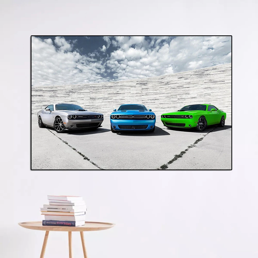 Classic Luxury Racing Poster Retro Sports Car Challenger Canvas Painting Abstract Supercar Club Wall Art Gaming Room Home Decor