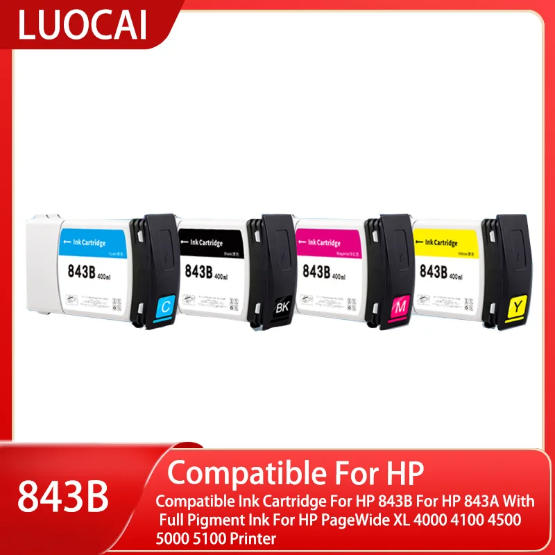 

Compatible Ink Cartridge For HP 843B For HP 843A With Full Pigment Ink For HP PageWide XL 4000 4100 4500 5000 5100 Printer