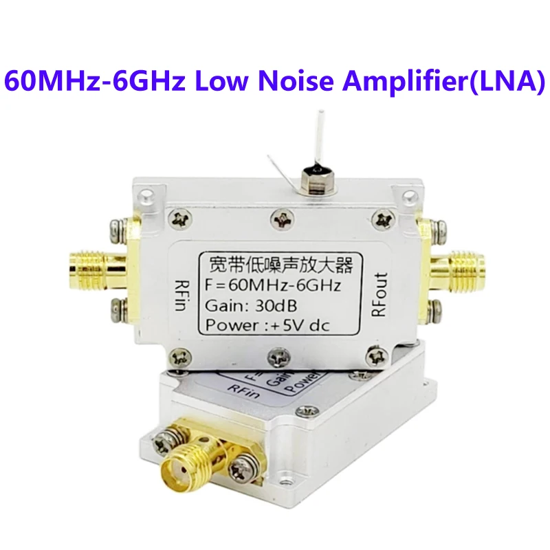 60MHz-6GHz RF Amplifier LNA UHF VHF GPS Broadband Low-noise Amplifier