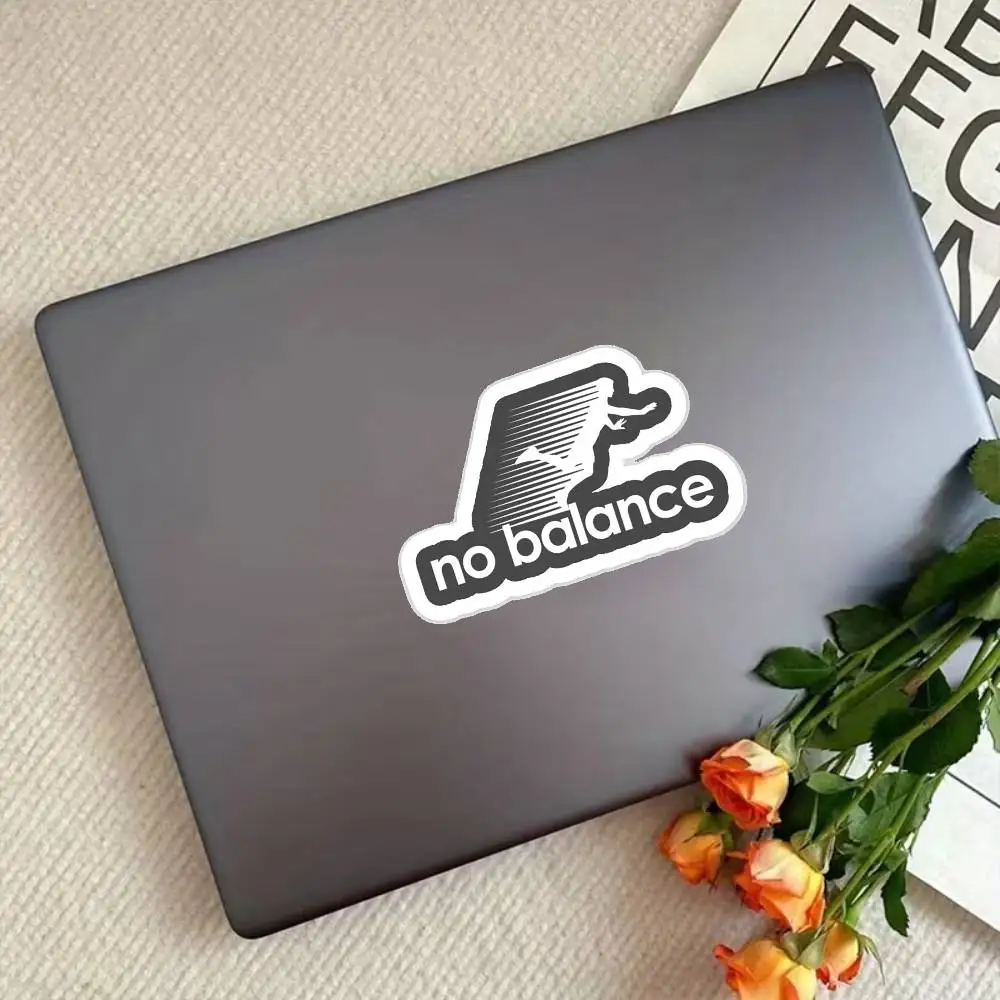 No Balance White Logo Waterproof Stickers For Decorating Car Windows Motorcycles And Computers.