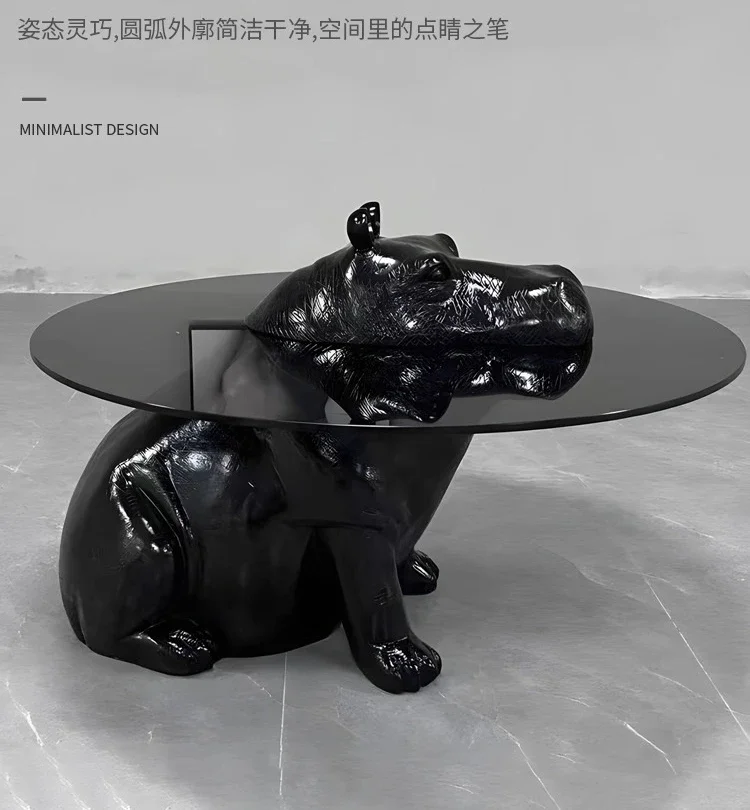 Modern simple hippo coffee table creative fiberglass round personality special-shaped small apartment