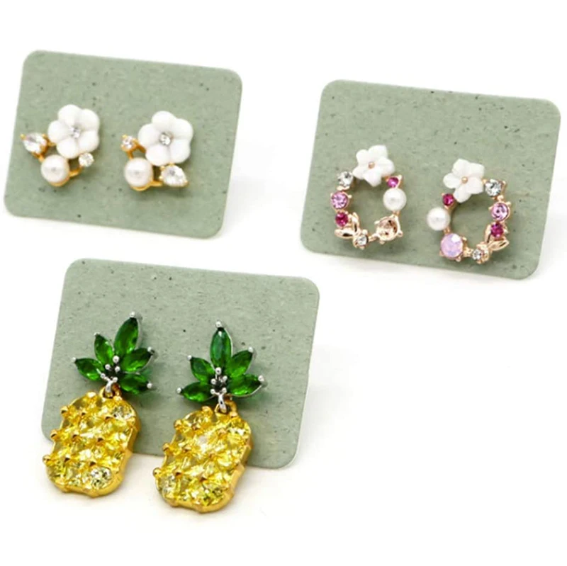 50/100pcs 2.5x3.5cm Earrings Display Cards Ear Studs Card Paper Price Tag Cardboard for DIY Handmade Earring Jewelry Packaging